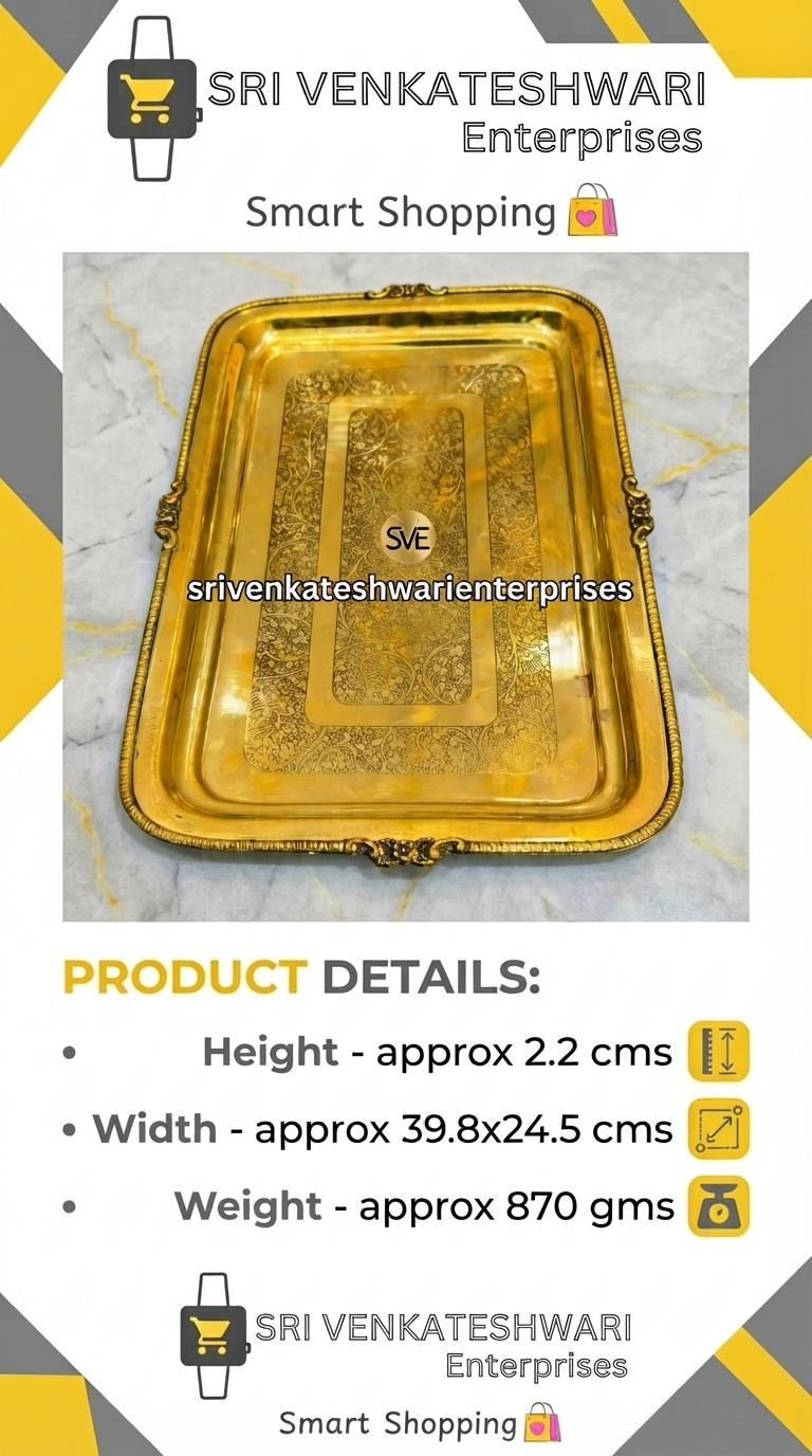 Brass Fancy Rectangle Tray