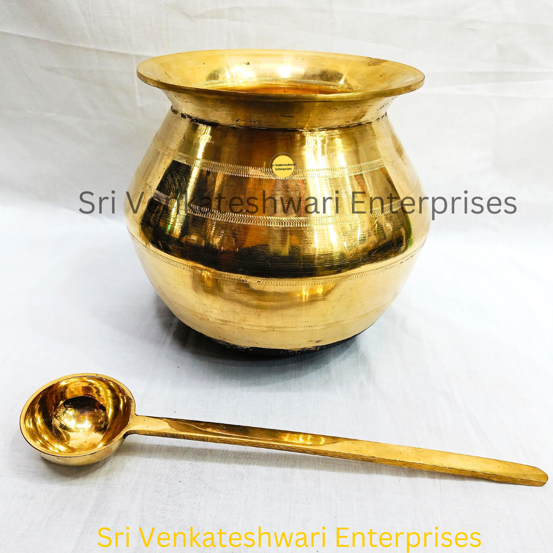 Bronze Pongal Uruli Pot With Laddle (Duo Set)