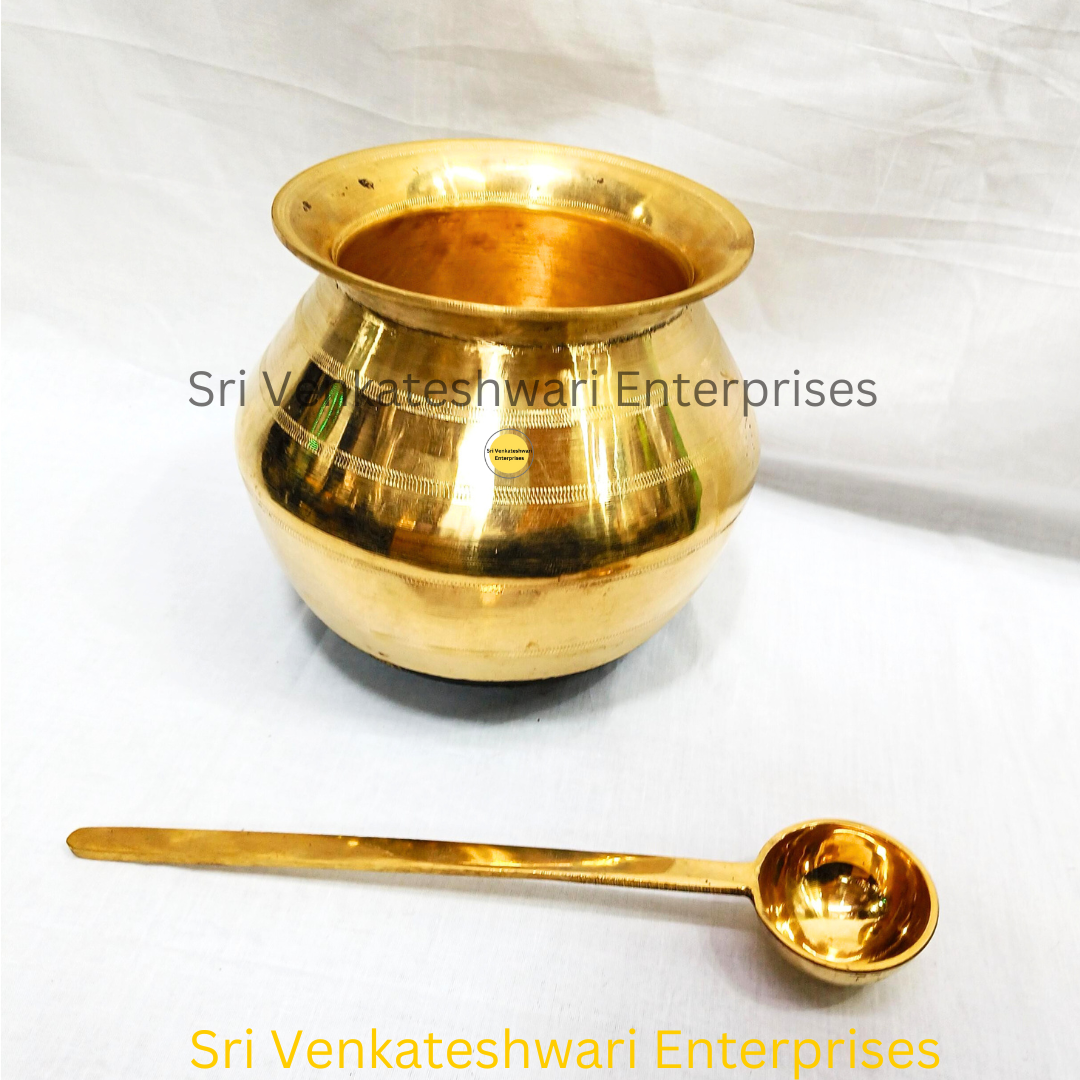 Bronze Pongal Uruli Pot With Laddle (Duo Set)