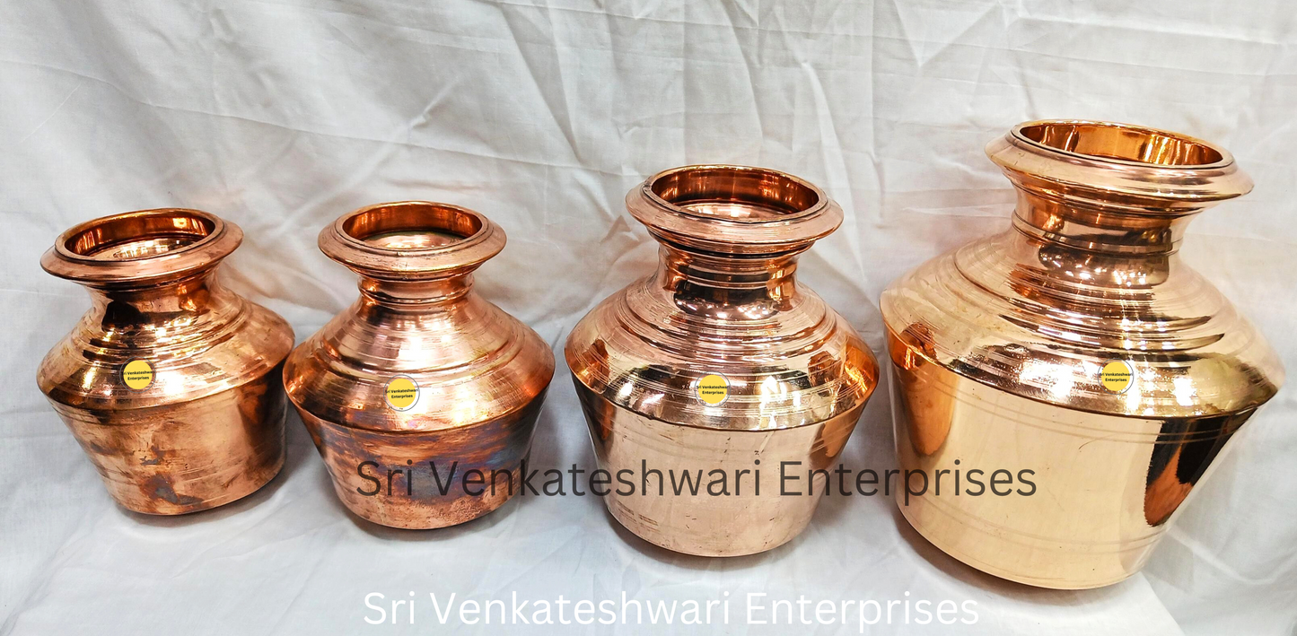 Copper Plain Kalasam Kudam For Pooja