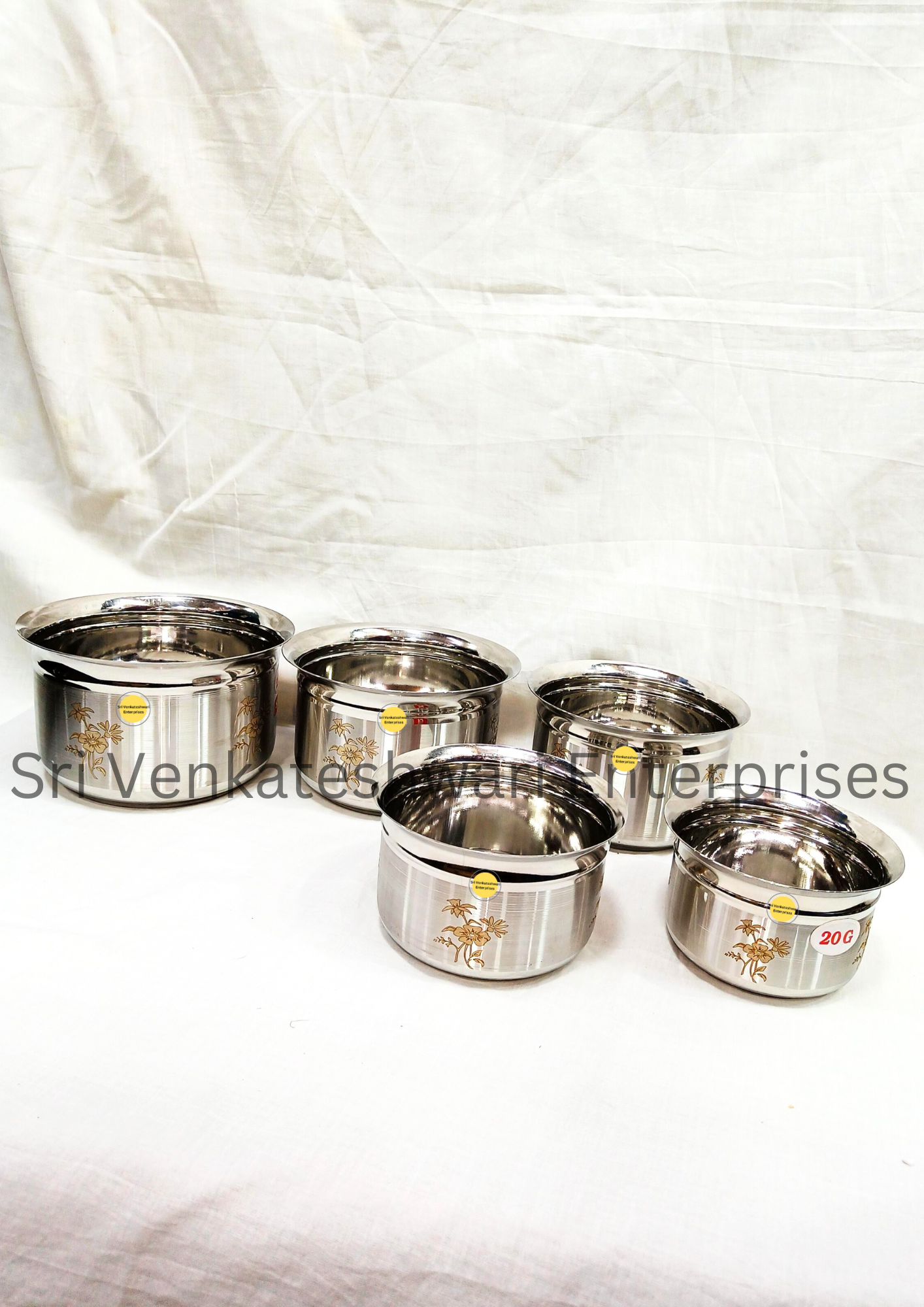 Stainless Steel 20G Laser Printed Tope 5Pcs Set Model 1