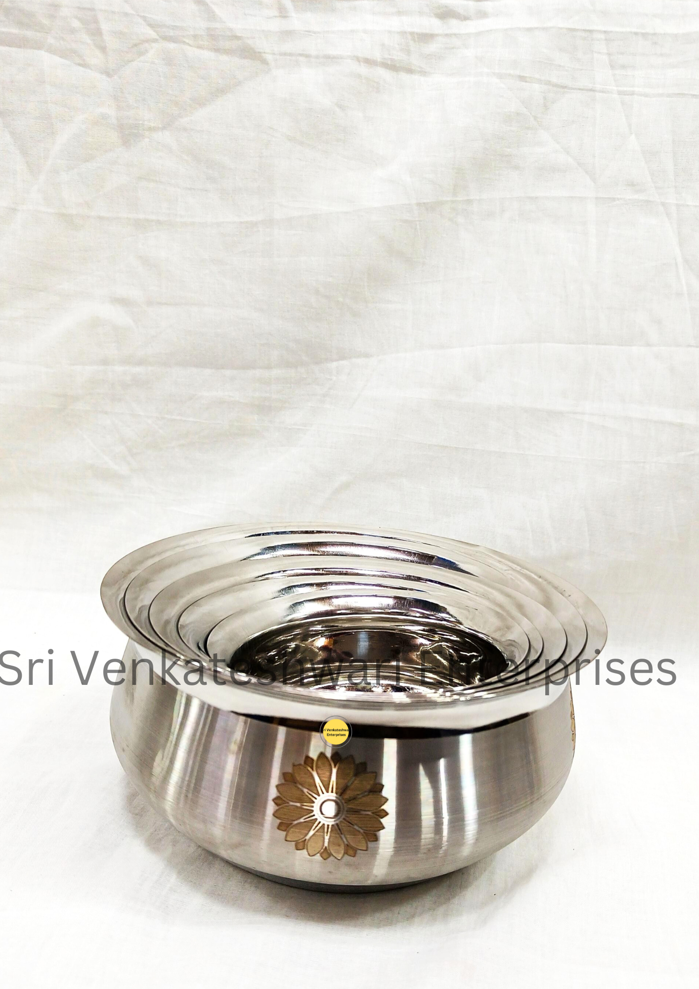 Stainless Steel 20G Laser Printed Tope Handi 5Pcs Set Model 3