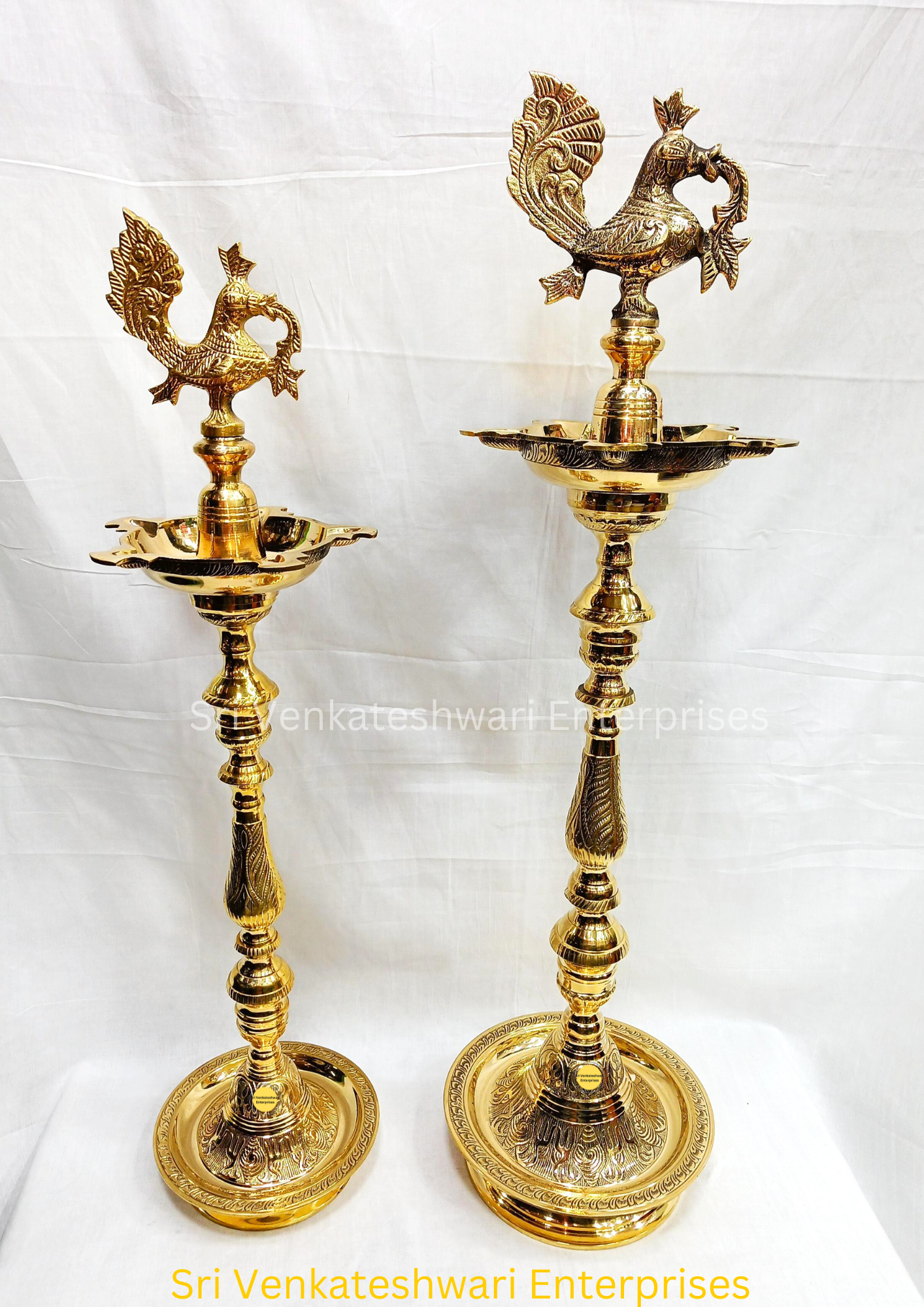 Brass Kuthu Vilakku Nagas With Annam