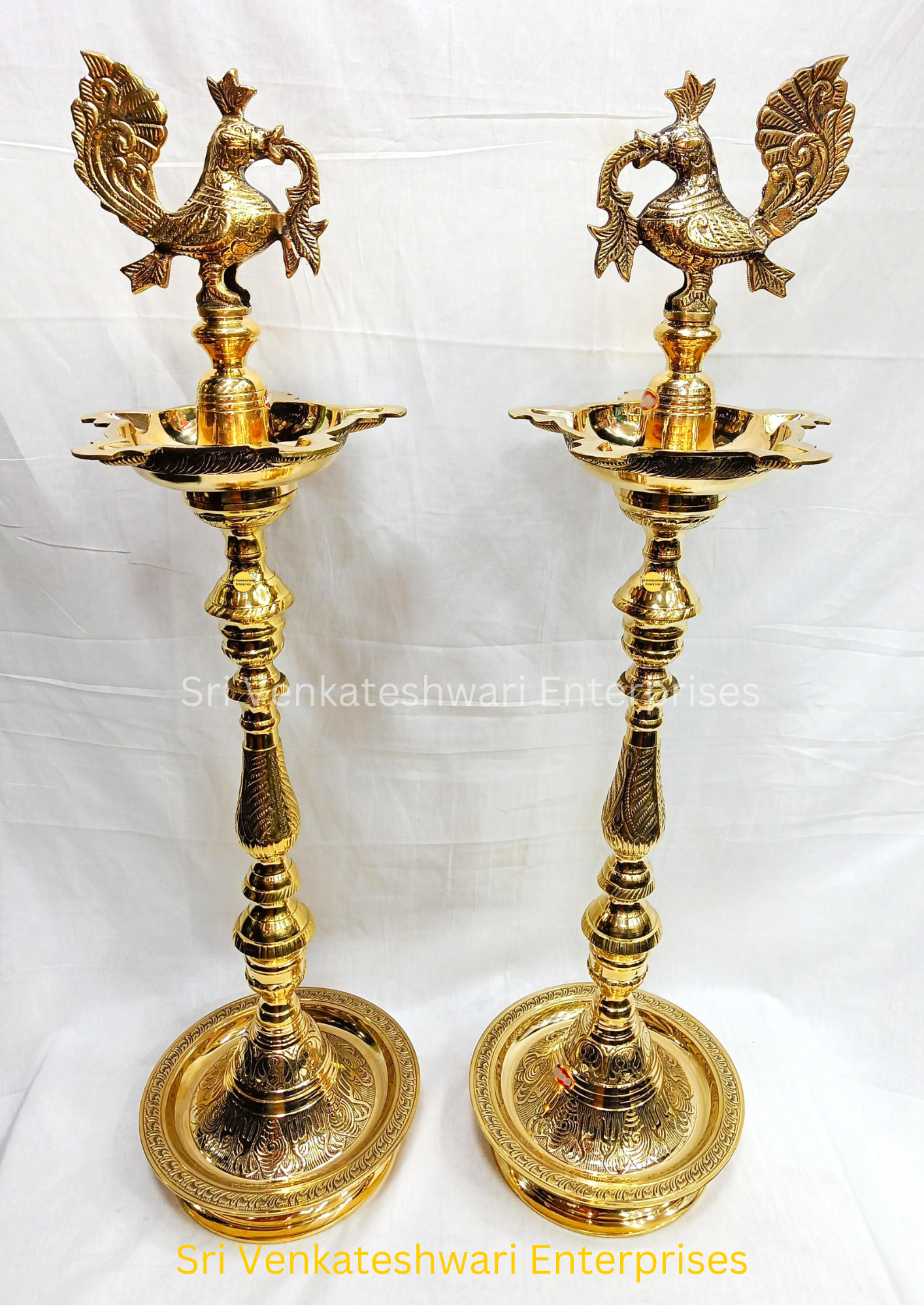 Brass Kuthu Vilakku Nagas With Annam