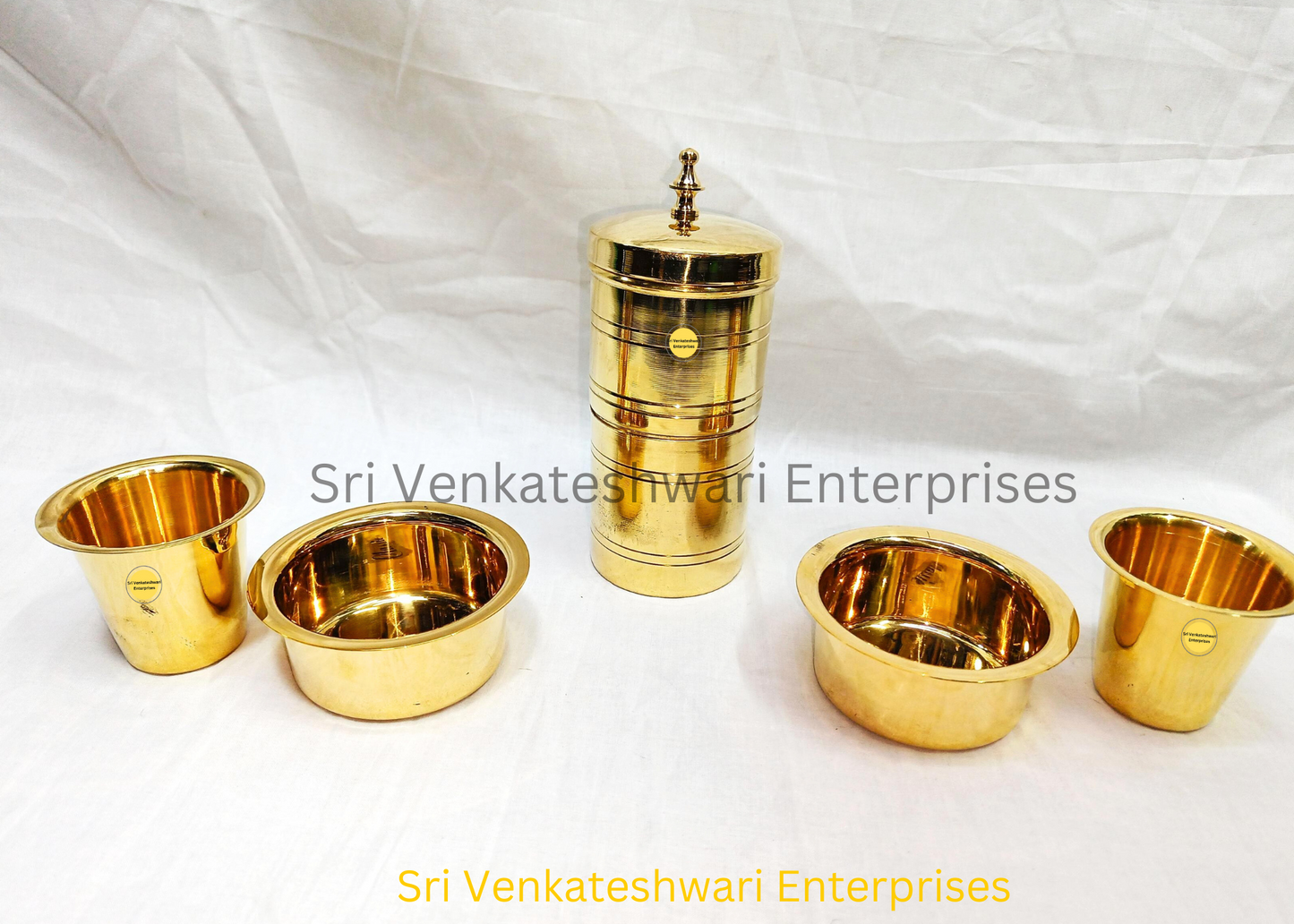 Brass Traditional Coffee Filter With Coffee Dabara Set ( Duo Set)