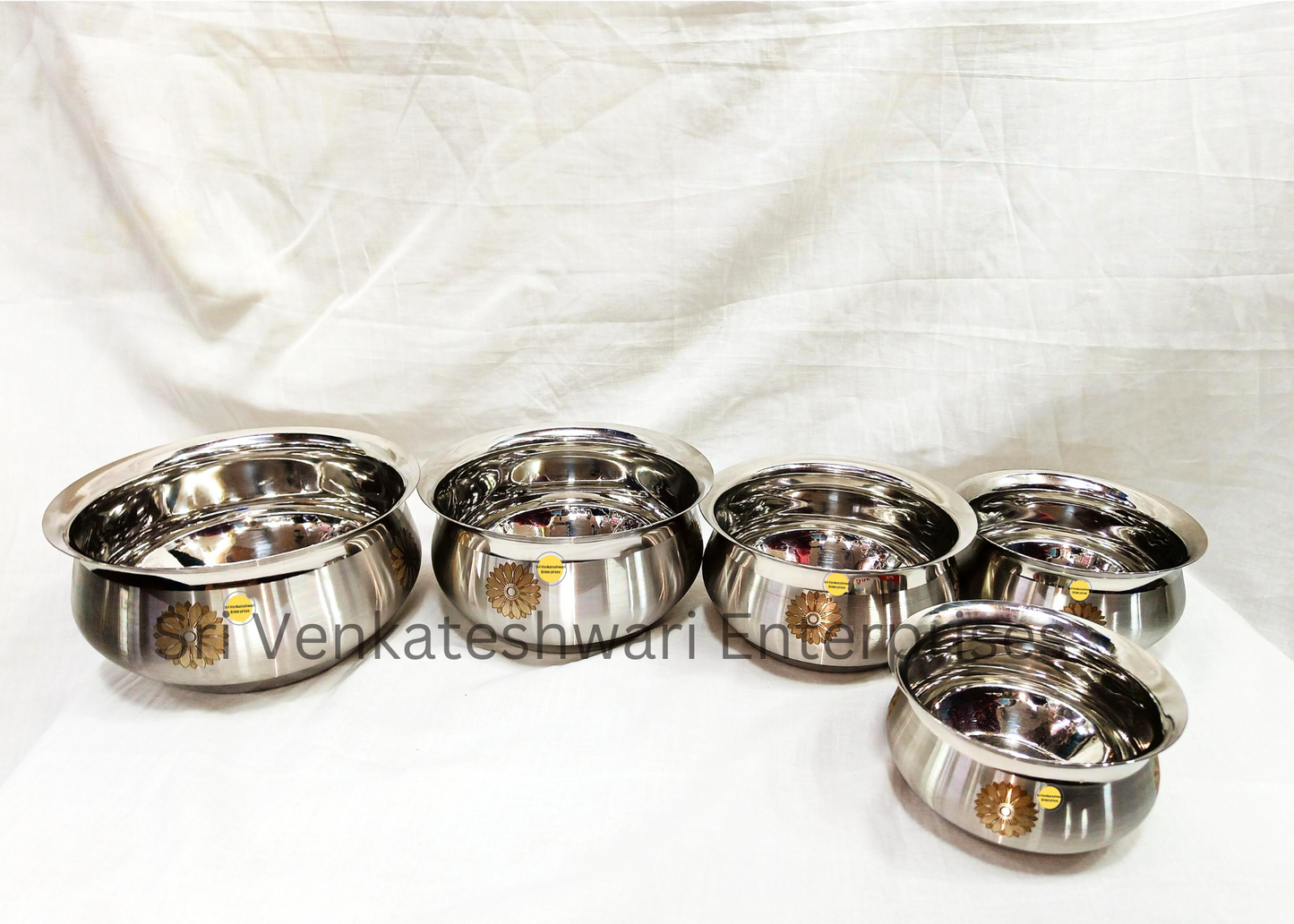 Stainless Steel 20G Laser Printed Tope Handi 5Pcs Set Model 3