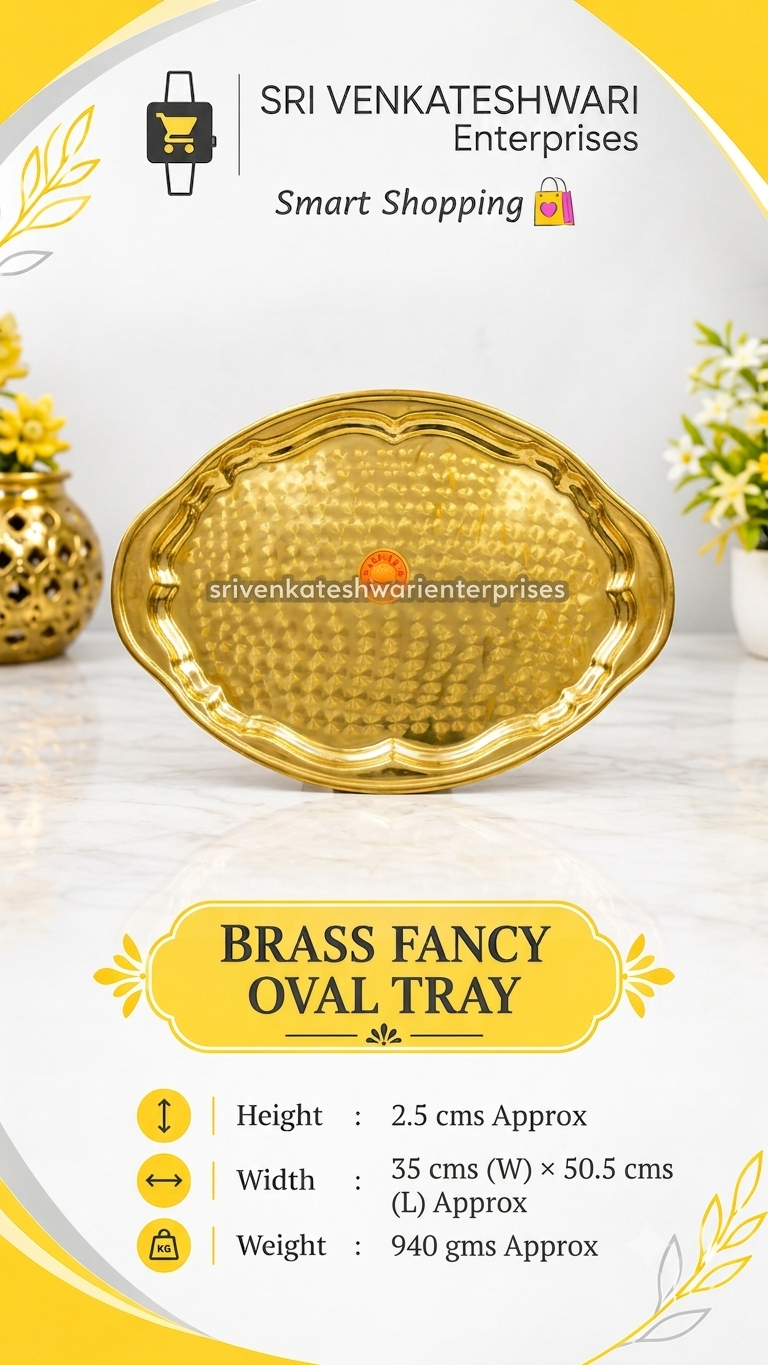 Brass Fancy Oval Tray