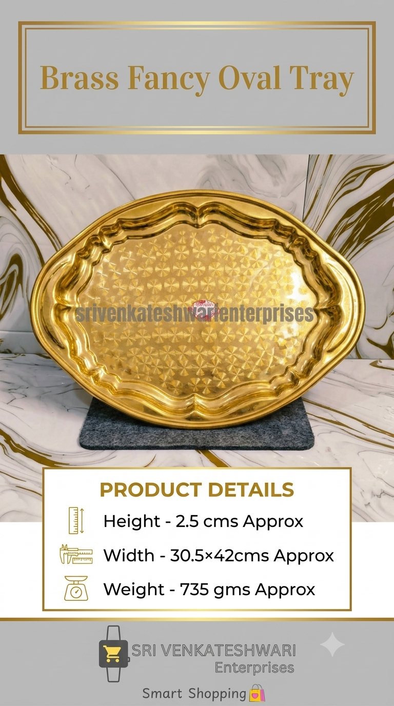 Brass Fancy Oval Tray