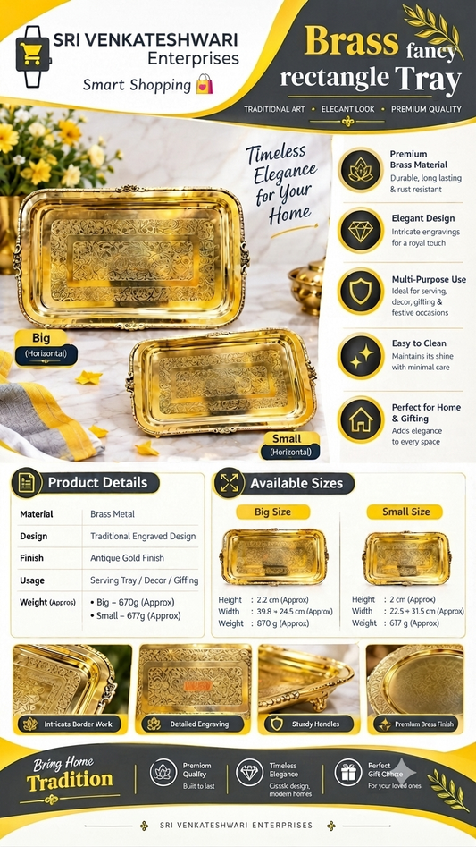 Brass Fancy Rectangle Tray