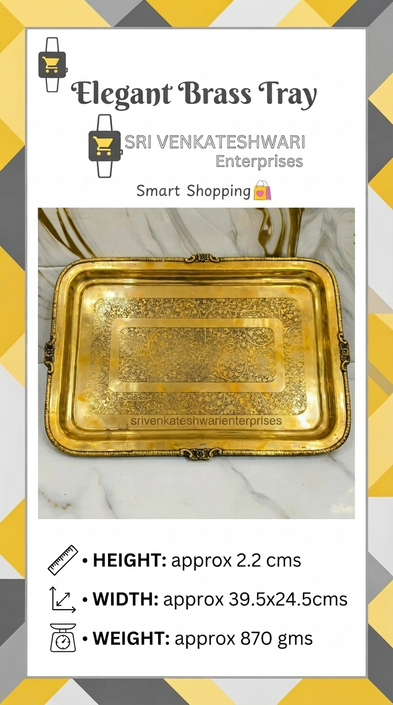 Brass Fancy Rectangle Tray