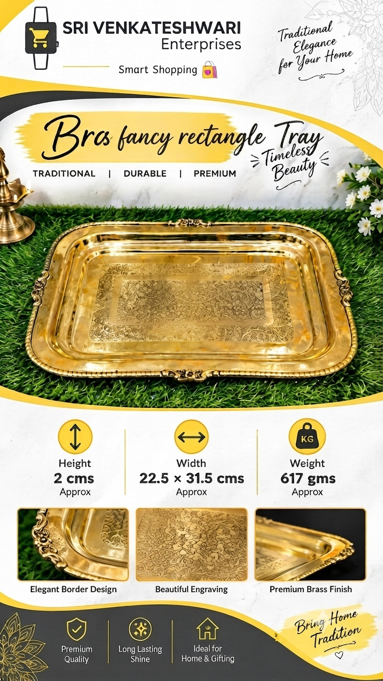 Brass Fancy Rectangle Tray