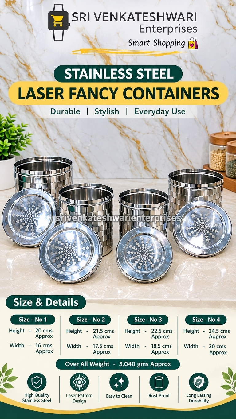 Stainless Steel Laser Fancy Containers