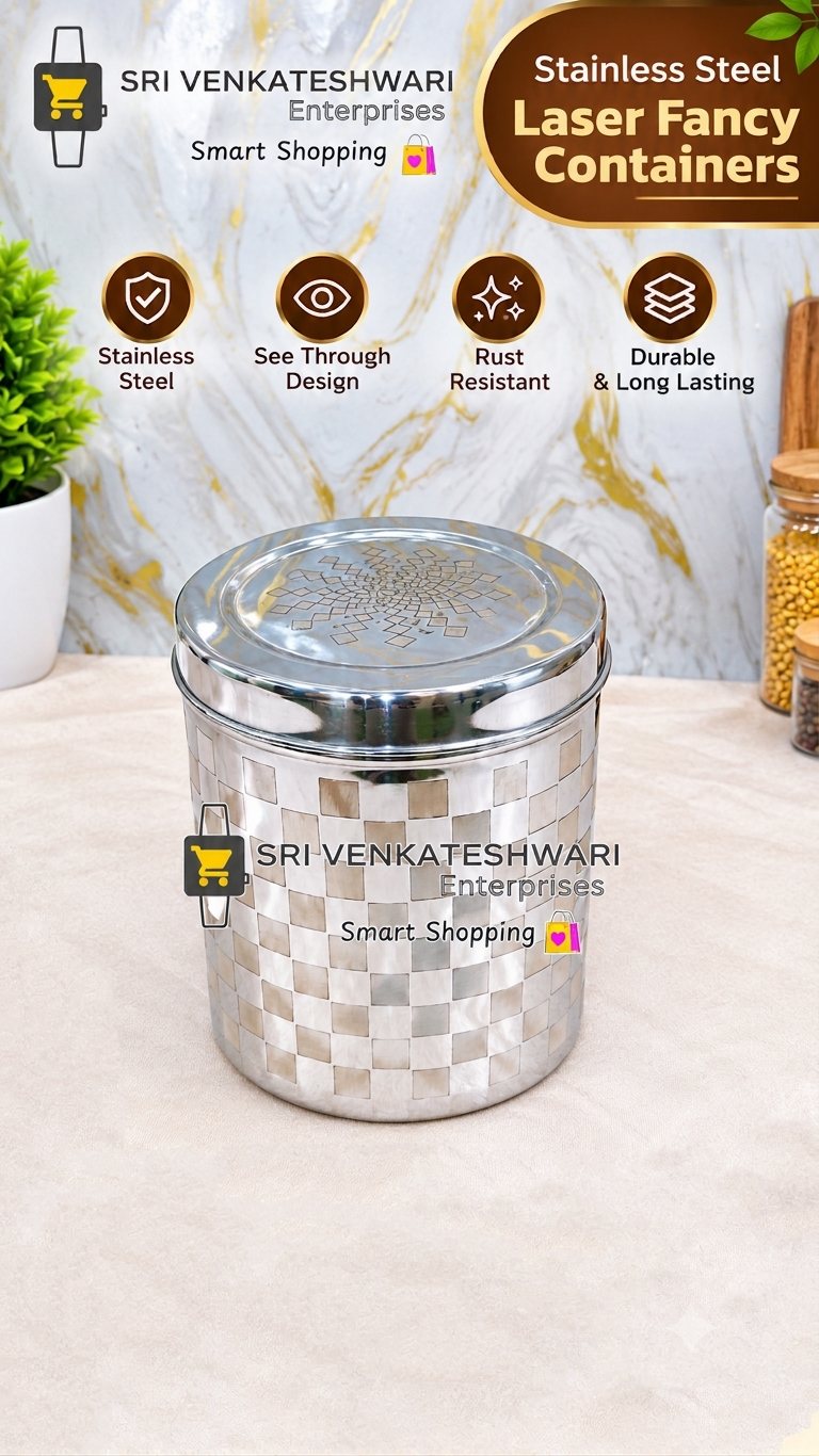 Stainless Steel Laser Fancy Containers
