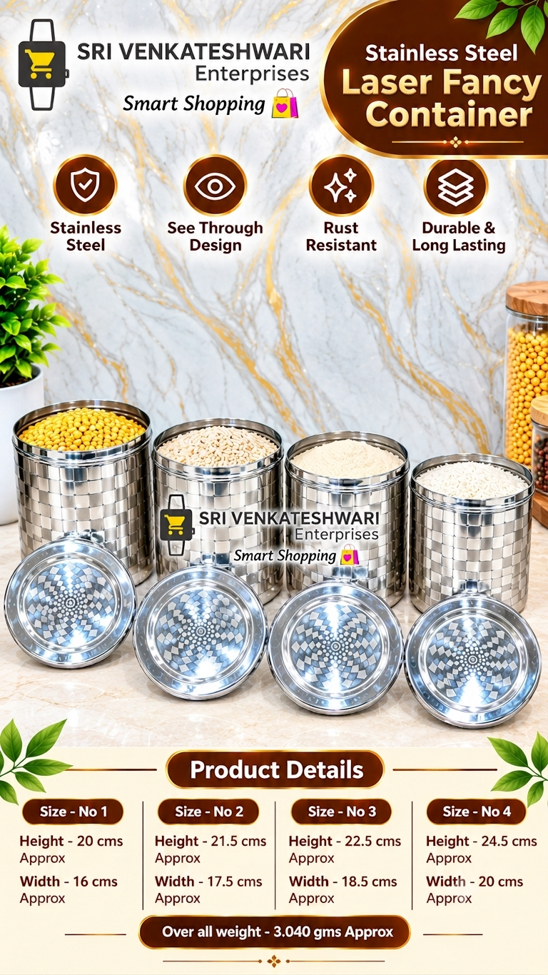 Stainless Steel Laser Fancy Containers