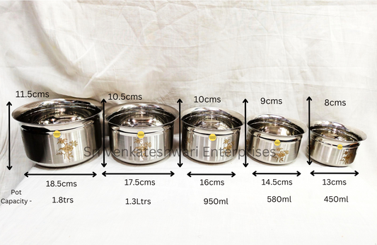 Stainless Steel 20G Laser Printed Tope 5Pcs Set Model 1