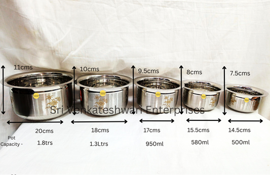Stainless Steel 20G Laser Printed Tope 5Pcs Set Model 2