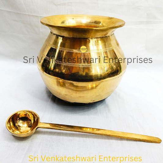 Bronze Pongal Uruli Pot With Laddle (Duo Set)