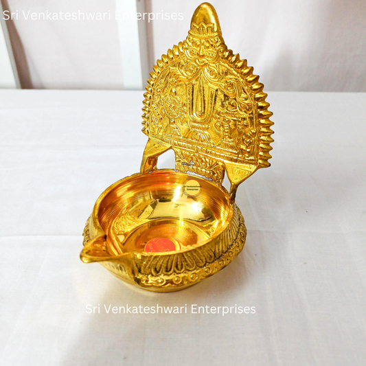 Brass Sangu Chakra Kuberan Vilakku