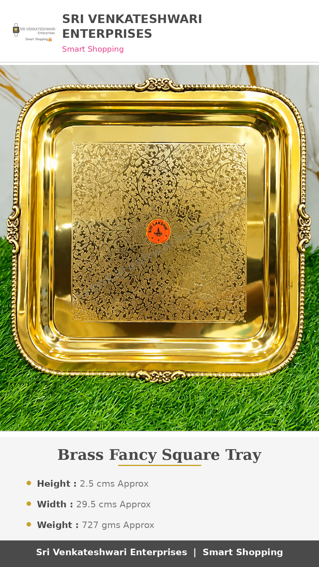 Brass Fancy Square Tray