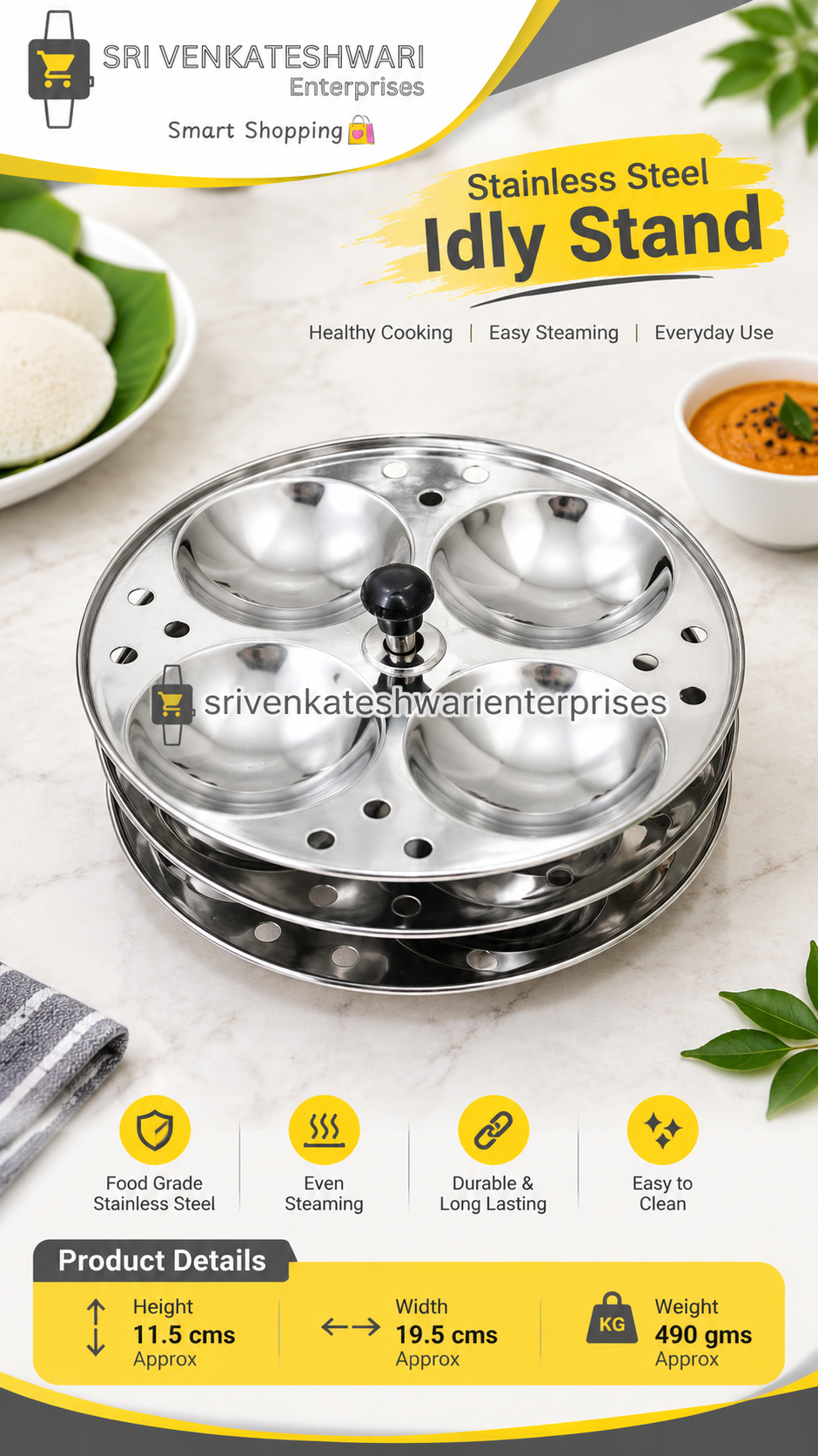 Stainless Steel Regular Idly Stand