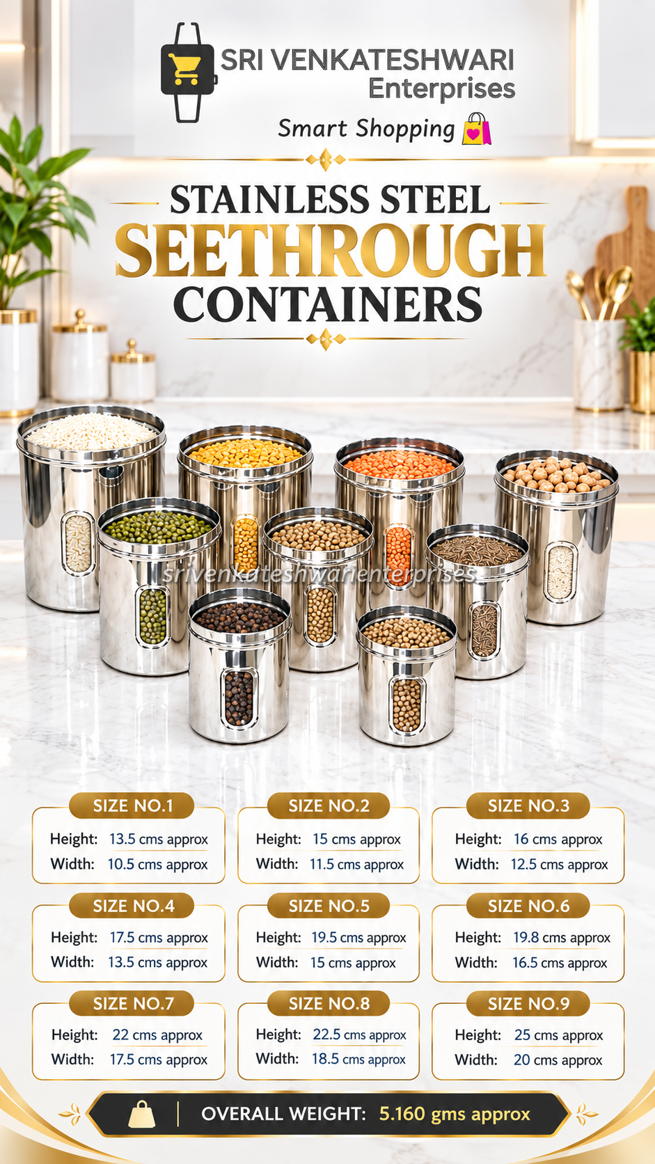 Stainless Steel Seethrough Containers