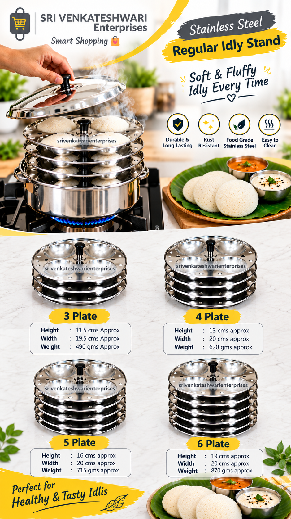 Stainless Steel Regular Idly Stand