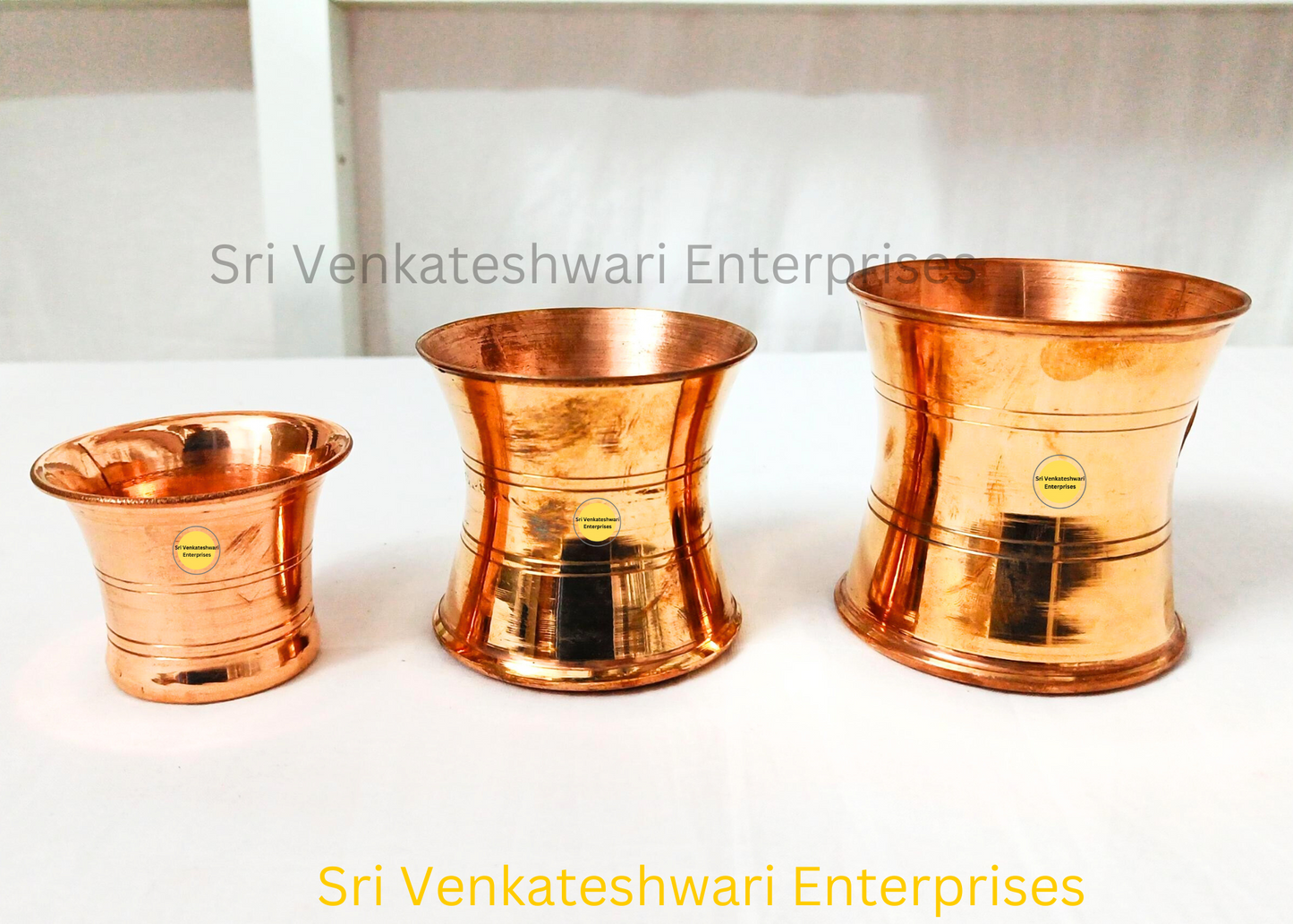 Copper Pancha Paathiram And Uthirani Set