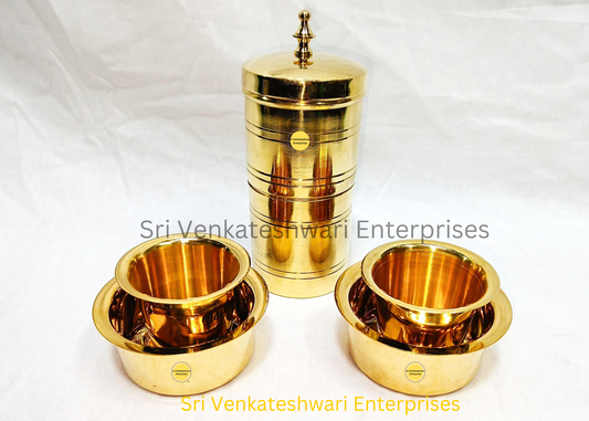 Brass Traditional Coffee Filter With Coffee Dabara Set ( Duo Set)
