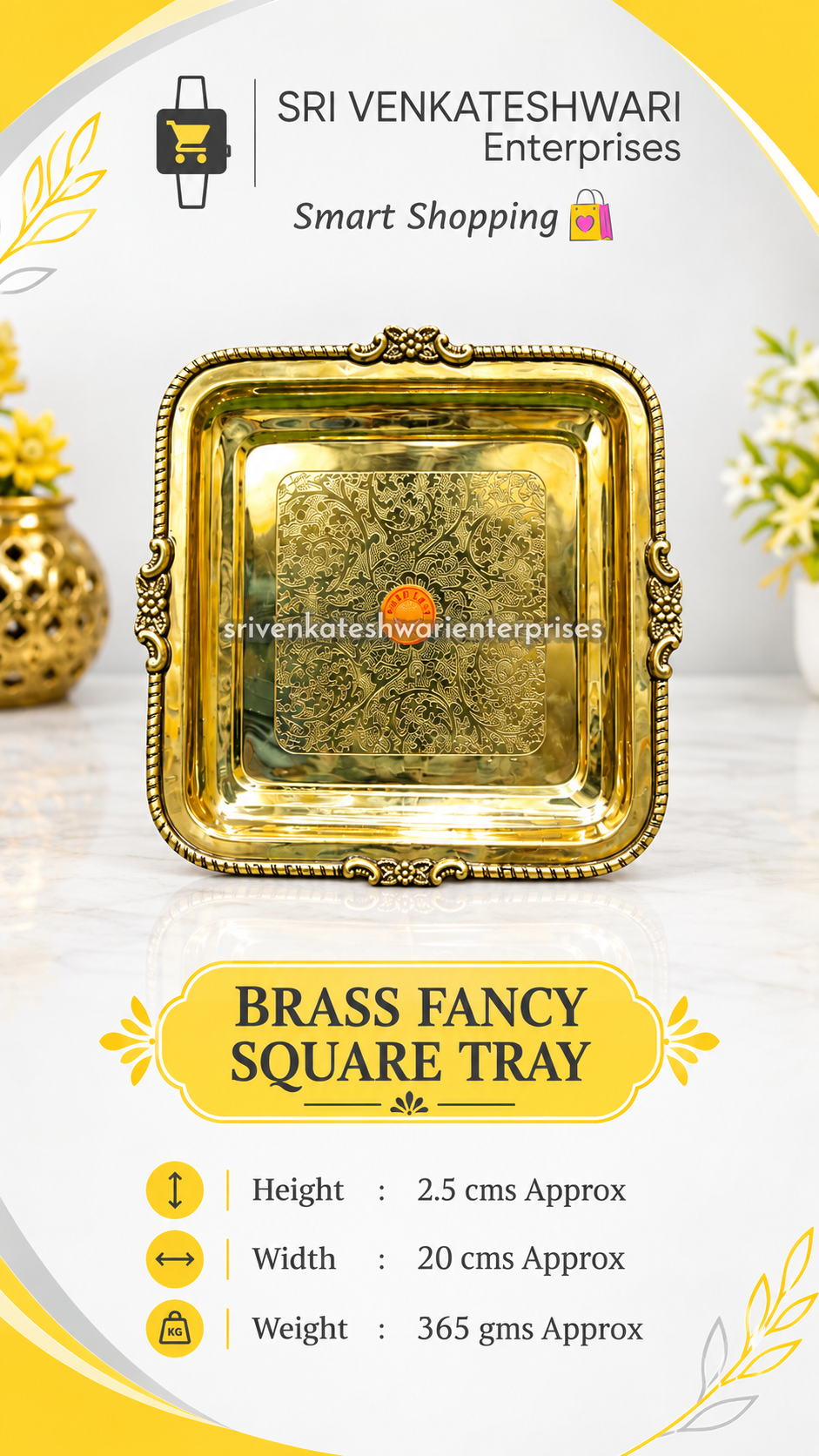 Brass Fancy Square Tray